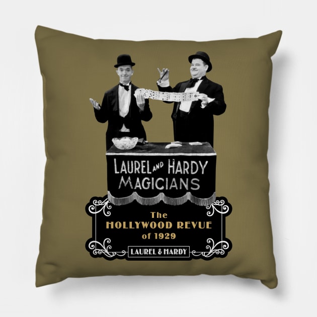 Laurel & Hardy: Magicians (The Hollywood Revue of 1929) Pillow by PLAYDIGITAL2020