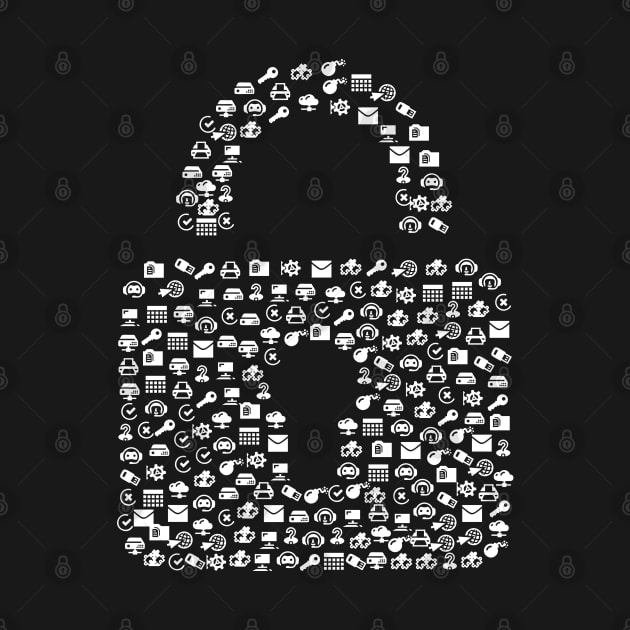 Padlock made of communication icons by All About Nerds