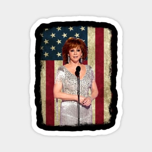 Vintage American Flag Reba McEntire Singer Legend Magnet