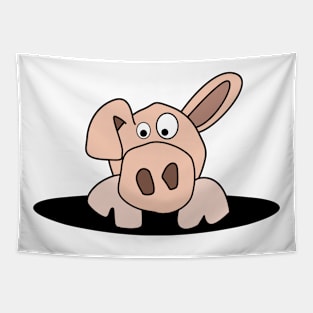 Crazy pig Tapestry