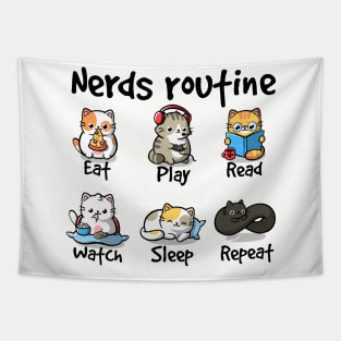 Nerds routine cat Tapestry