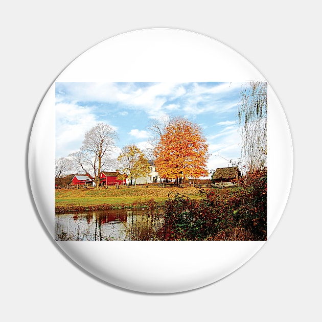 Farms - Farm by Pond in Autumn Pin by SusanSavad