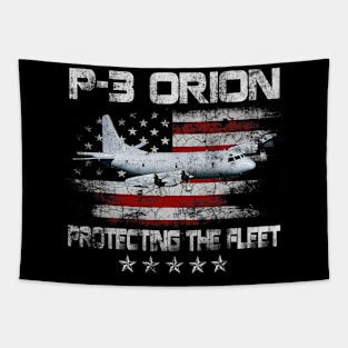 P-3 Orion Sub Hunter ASW Airplane Vintage Veterans Day Tapestry