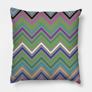 Random Color Pattern with Zig Zag Lines, random color Pillow