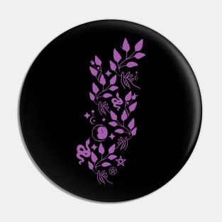 Whimsy Gothic Purple Black - Moon -Snake - Pentagram Pin