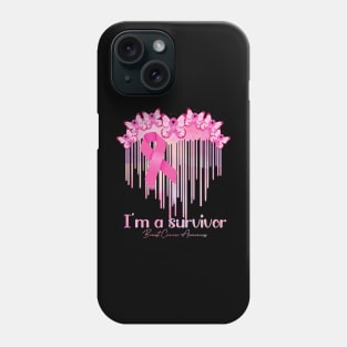 In October We Wear Pink Butterfly Heart Breast Cancer Month Phone Case