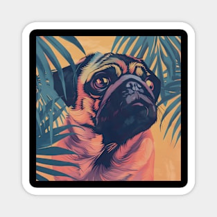 Retro Pug: Pastel Pup Revival Magnet