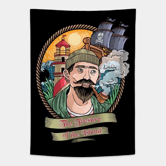 The Corsair of the Treasure Island Tapestry by black8elise