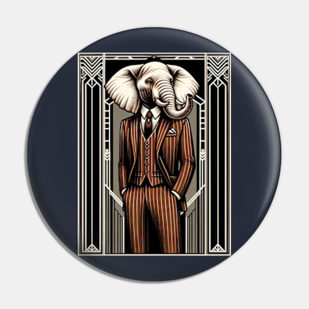 Dashing Elephant Pin by CleverDesigns