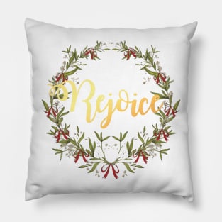 Rejoice Christmas Design Pillow