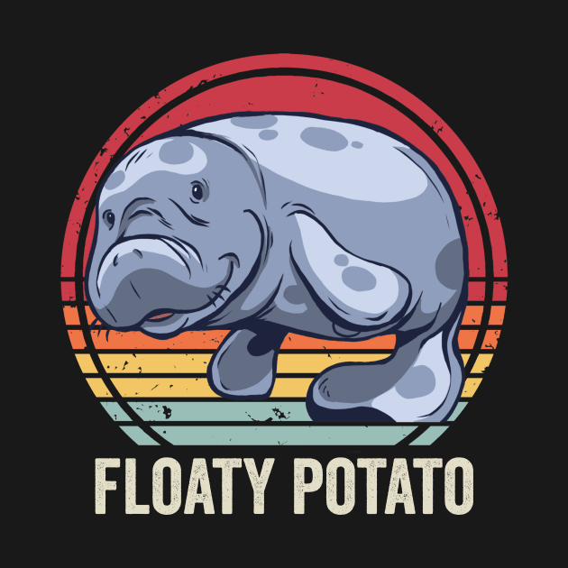 Funny Manatee Cute Floaty Potato by Visual Vibes