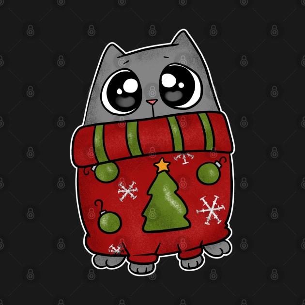 Ugly Sweater Christmas Cat by Wanderer Bat