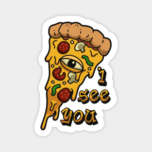 The All Seeing Pizza Magnet