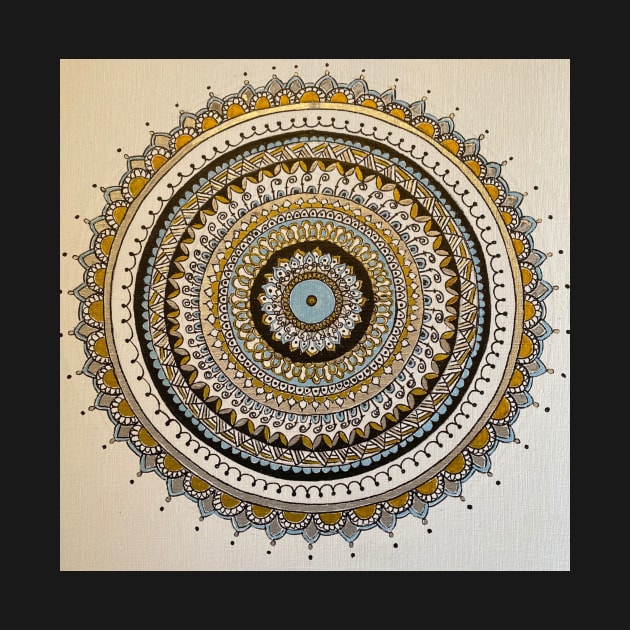 Blue and Gold Mandala by Winglightart