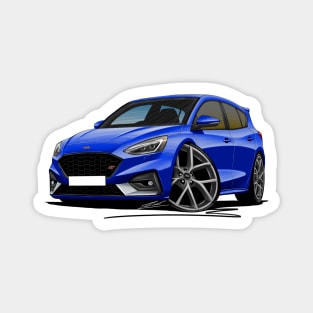 Ford Focus (Mk4) ST Blue Car Caricature Magnet