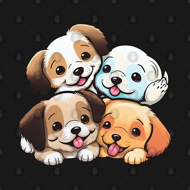 Cute Happy Puppies by PukingRainbow