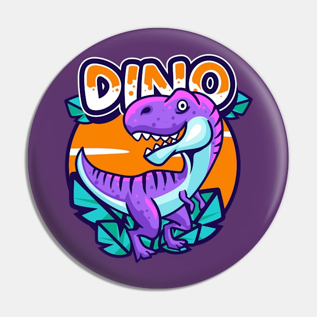 Cute Purple Dino Pin by Harrisaputra