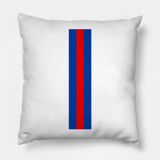 Retro Rangers Vertical Bar Stripes White, Blue, Red Pillow