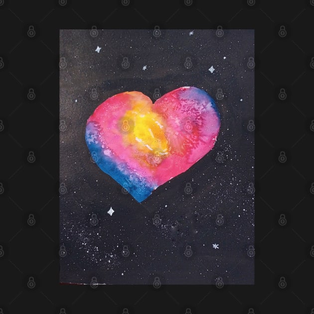 You are my universe. Galactic colorful heart in space by Ivy Moon Creations
