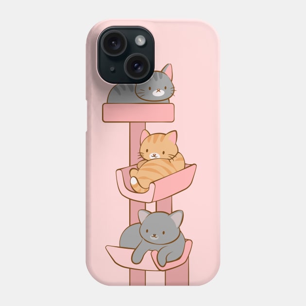 Kawaii Kitty Cat Tree Phone Case by Irene Koh Studio