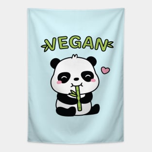 Cute Panda Eating Bamboo Shoot Vegan Tapestry