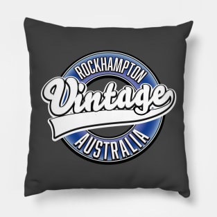 Rockhampton Australia vintage style logo Pillow