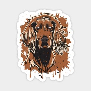 Irish Setter Splatter Art with Light Accents Magnet