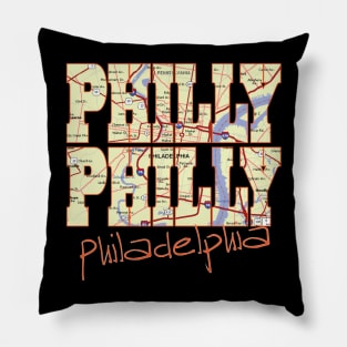 Fun Cool Philly Philly Philadelphia Pennsylvania Pride Proud Street Map Pillow