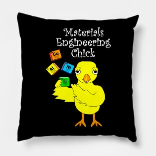 Materials Engineering Chick White Text Pillow