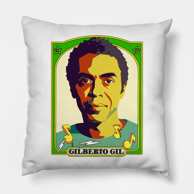 Gilberto Gil = Retro Original Fan Art Design Pillow by DankFutura