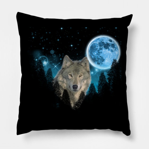 Wolf StarLight Pillow by Ratherkool