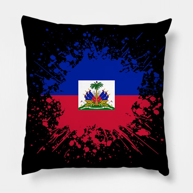 Haiti Flag Country Haitian Family Heritage Haiti Pillow by Boneworkshop