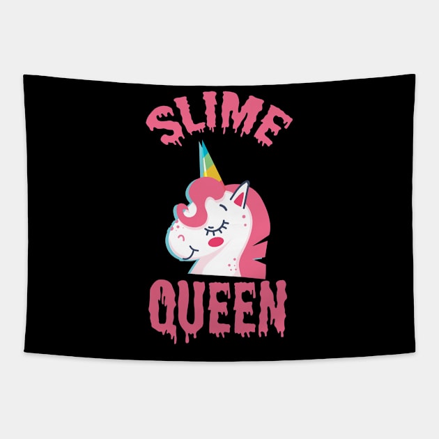 Unicorn Slime Queen, Girls Slime Queen, Slime Birthday Party Gift Tapestry by jmgoutdoors