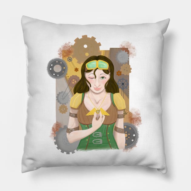 Turning Gears Pillow by DammiDuck