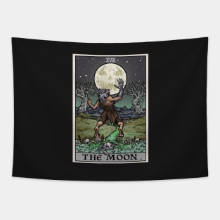 The Moon Halloween Tarot Card Werewolf Jack O Lantern Crab Tapestry