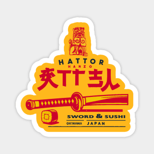 Hattori Hanzo Sword And Sushi Magnet