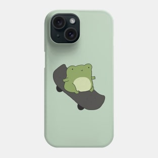 Cute Frog on Skateboard, Kawaii Cottagecore Aesthetic for Skateboarding Fans, Funny Chubby Skater Froge Phone Case