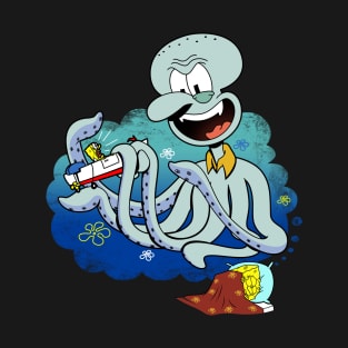 Funny Cute Horror Scary Kraken Nightmare Cartoon T-Shirt