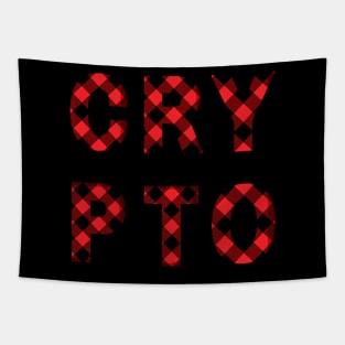 Crypto Red Plaid Tapestry