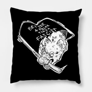 Antifascist Hyena (Black) Pillow