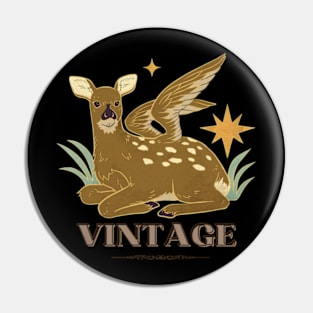 Vintage, soaring stag deer Pin