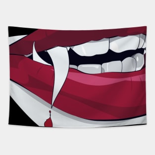 Dracula Halloween Fangs Vampire Lips Blood gifts ideas Tapestry