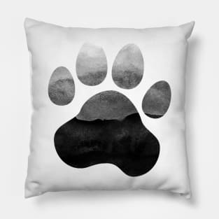 Gray Ombre Paw Print Pillow