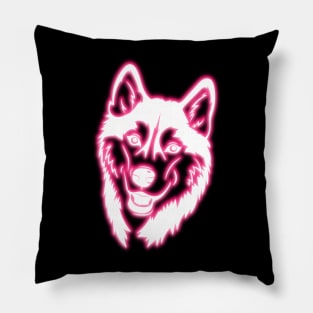 Pink Neon Husky Pillow