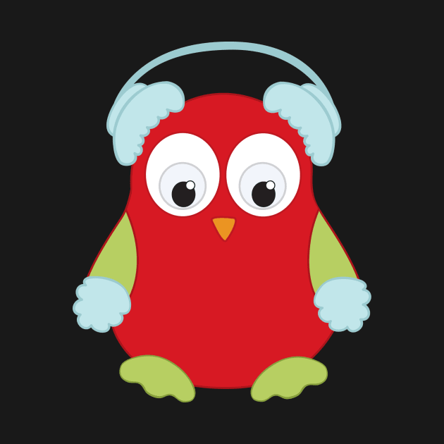 Cute Owl in Ear Muffs by painteddreamsdesigns