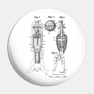 Explosive Missile Vintage Patent Hand Drawing Pin