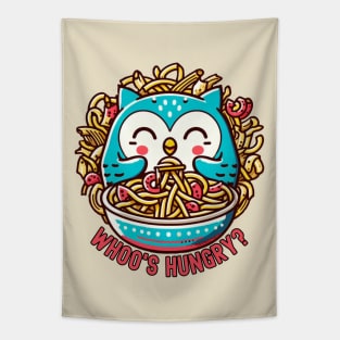 Owl eat pasta Tapestry