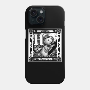 H is for Hamster - White Outlined Version Phone Case