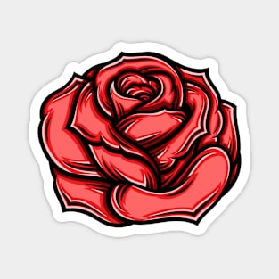 Red rose illustration Magnet