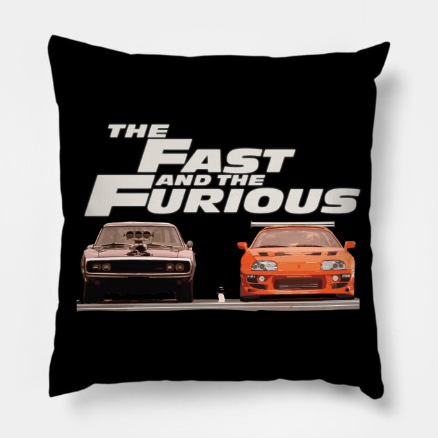 charger r/t vs 2jz supra Pillow by cowtown_cowboy